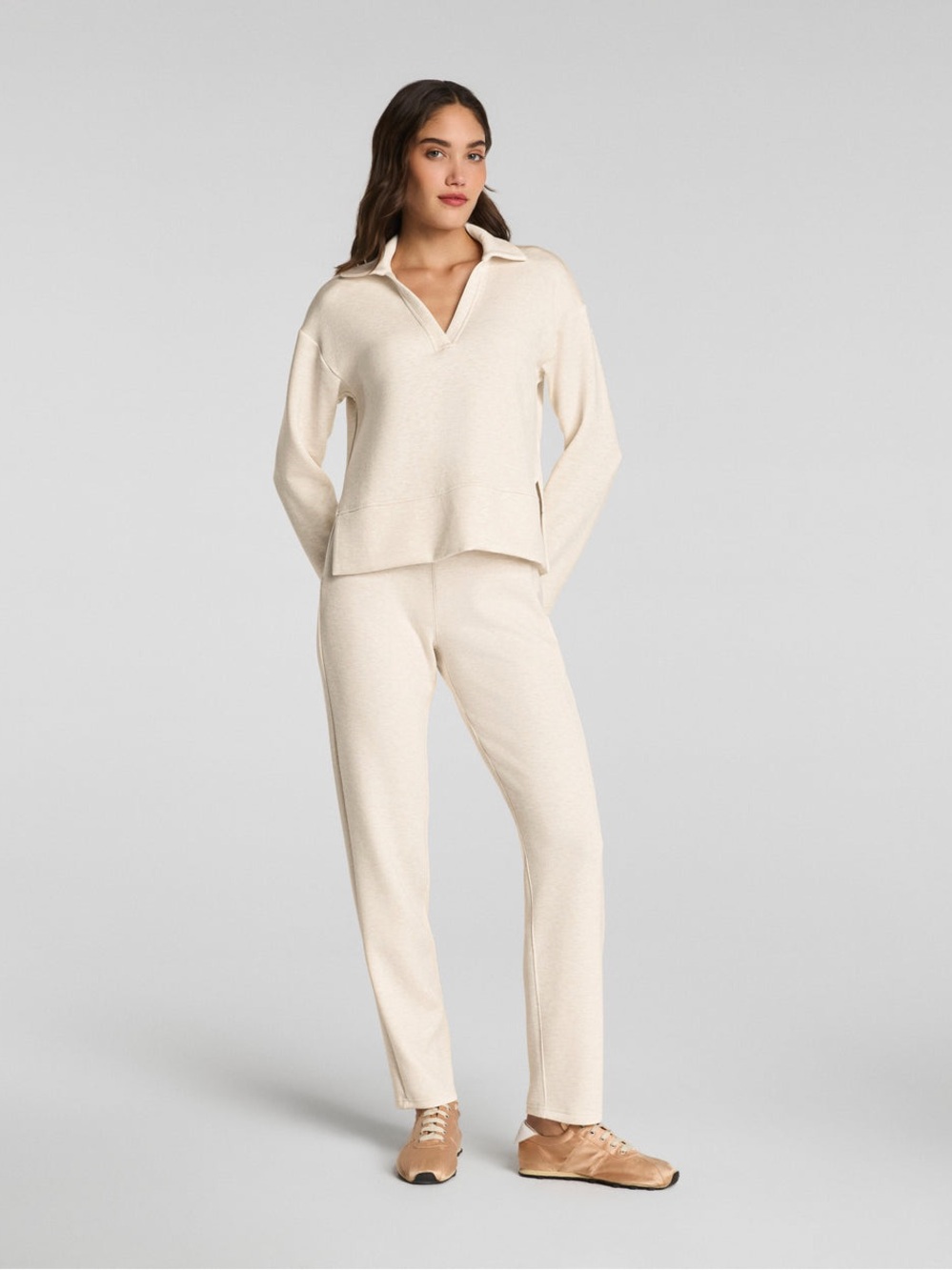 SPANX AirEssentials® Long Sleeve Polo Top White XL
